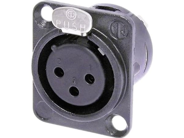 Neutrik NTR-NC3FDLBAG1, XLR, Sort, Nickel, Polyamid, Stål, Zink-stål, Nickel, UL, UL 94 HB, IEC 61076-2-103, IP 40, IEC 68-2-20, 26 mm