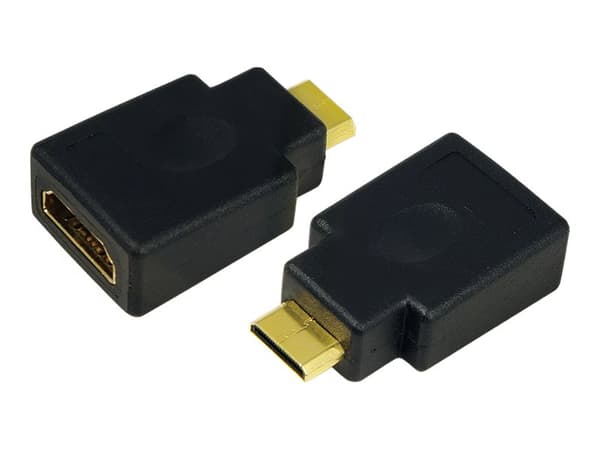 LogiLink - HDMI-adapter - 19 pin mini HDMI Type C hann til HDMI hunn - svart