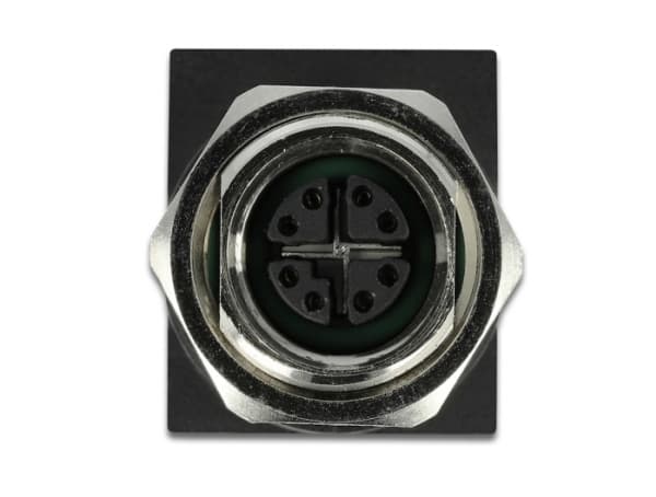 Delock - Nätverkskort - 8-stifts M12 (hona) rak till RJ-45 (hona) vinklad - CAT 6a - svart