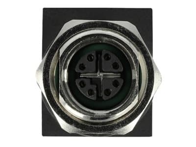 Delock - Nätverkskort - 8-stifts M12 (hona) rak till RJ-45 (hona) vinklad - CAT 6a - svart