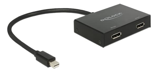 Delock Displayport 1.2 Splitter 1 x mini Displayport in > 2 x Displayport out 4K - Video/lyd-splitter - 2 x DisplayPort - stasjonær
