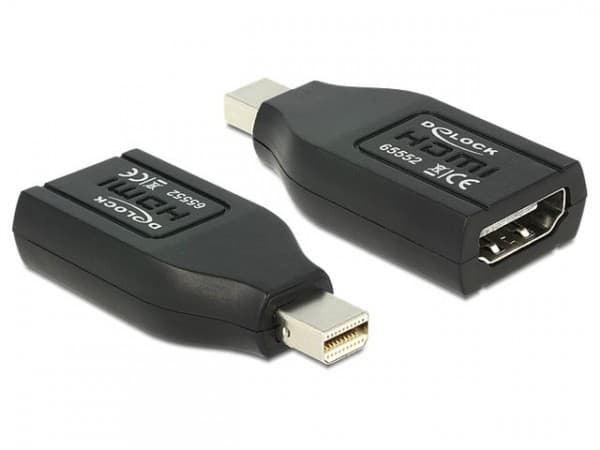 Delock - HDMI-adapter - Mini DisplayPort hann til HDMI hunn - svart