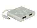 Miniatyrbilde 3 av 5: Delock - Ekstern videoadapter - USB-C - HDMI, DisplayPort - sølv - løsvekt