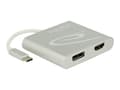 Miniatyrbilde 1 av 5: Delock - Ekstern videoadapter - USB-C - HDMI, DisplayPort - sølv - løsvekt