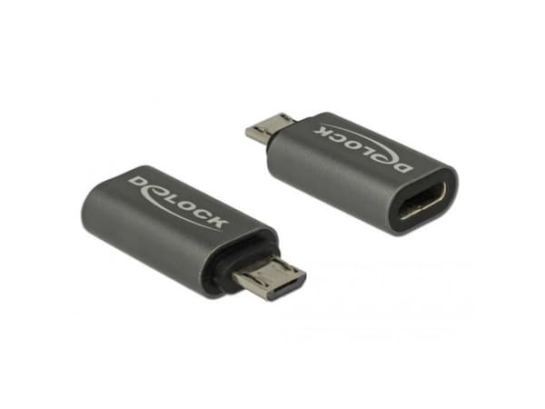 Delock - USB-adapter - 24 pin USB-C (hona) till mikro-USB typ B (hane) - USB 3.1 Gen 1 - 2.8 cm - antracit