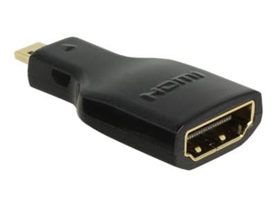 Delock - HDMI-adapter - 19 pin micro HDMI Type D hane till HDMI hona - svart - stöd för 4K