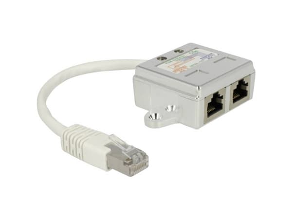 Delock RJ45 Port Doubler - Verkonjakaja - RJ-45 (uros) RJ-45 (naaras) - 15 cm