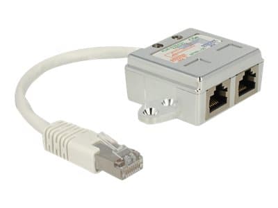 Delock RJ45 Port Doubler - Verkonjakaja - RJ-45 (uros) RJ-45 (naaras) - 15 cm