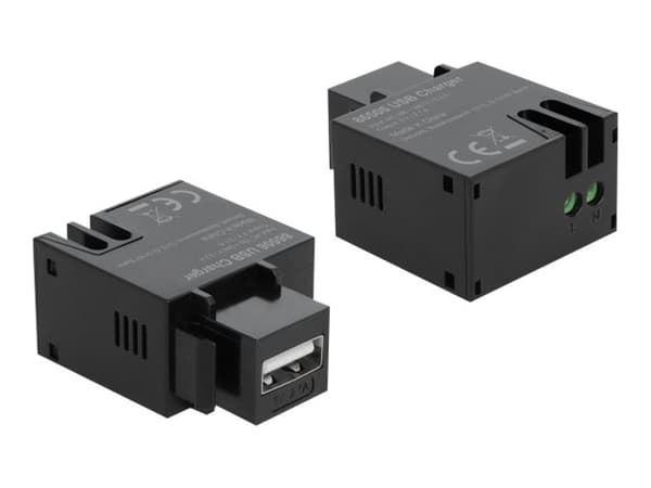 Delock Keystone-modul - Modulær innsats - USB-lading - svart