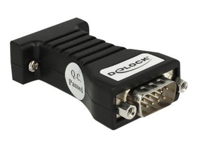 Delock Isolator 1 x Serial RS-232 DB9 female to 1 x Serial RS-232 DB9 male 3 kV - Spänningsökningsisolator - svart
