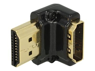 Delock - HDMI-adapter - HDMI hunn til HDMI hann - svart - 90°-kontakt, 4K-støtte