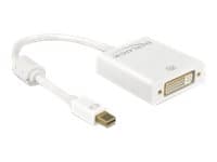 Delock - Video adapter - enkeltlenke - Mini DisplayPort (hann) til DVI-I (hunn) - DisplayPort 1.2 - 20 cm - tommelskruer, 4K-støtte - hvit