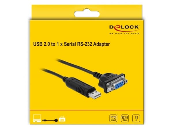 Delock - Seriell kabel - USB (hane) till DB-9 (hona) - 1.8 m - svart