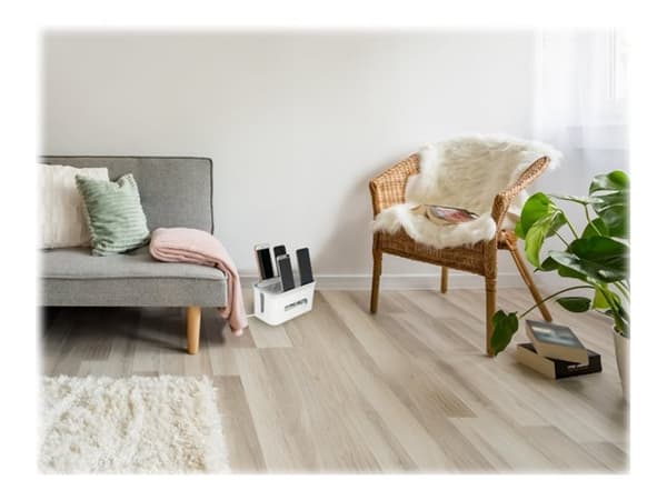 Delock - Cable management box with storage case - grå, hvit