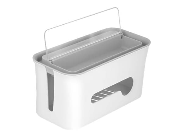 Delock - Cable management box with storage case - grå, hvit