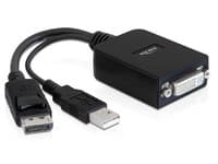 Delock - DisplayPort-adapter - dobbeltlenke - DVI-I (hunn) til DVI-I, USB (kun strøm) (hann) - 23 cm - aktiv