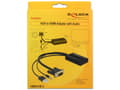 Miniatyrbilde 5 av 5: Delock VGA to HDMI Adapter with Audio - Video/audio-adapter - 15 pin D-Sub (DB-15), minijakk, USB (kun strøm) hann til HDMI hunn - 25 cm - svart
