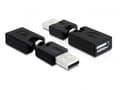Miniatyrbild 4 av 5: Delock Rotation adapter - USB-adapter - USB (hane) till USB (hona) - USB 2.0 - 6.5 cm - svart