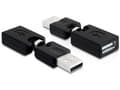 Miniatyrbild 5 av 5: Delock Rotation adapter - USB-adapter - USB (hane) till USB (hona) - USB 2.0 - 6.5 cm - svart