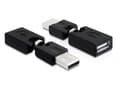 Miniatyrbild 2 av 5: Delock Rotation adapter - USB-adapter - USB (hane) till USB (hona) - USB 2.0 - 6.5 cm - svart