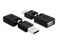 Miniatyrbild 1 av 5: Delock Rotation adapter - USB-adapter - USB (hane) till USB (hona) - USB 2.0 - 6.5 cm - svart