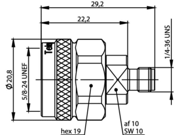Telegärtner J01027T0018 J01027T0018 Koaksialadapter N-stik - SMA tilslutning 1 stk