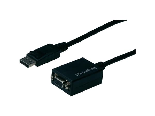 ASSMANN - DisplayPort-adapter - DisplayPort (hann) til HD-15 (VGA) (hunn) - 15 cm - formstøpt - svart