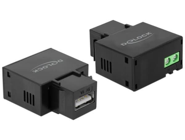 Delock Keystone-modul - Modulær innsats - USB-lading - svart