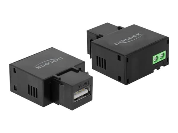 Delock Keystone-modul - Modulær innsats - USB-lading - svart