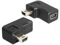Delock - USB-adapter - mini-USB typ B (hona) till mini-USB typ B (hane) - USB 2.0 - 90° kontakt