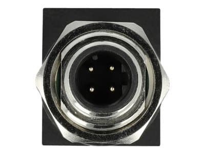 Delock - Nettverksadapter - 4-pins M12 (hann) rett til RJ-45 (hunn) vinklet - CAT 5e - svart