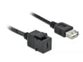 Miniatyrbild 3 av 3: Delock Keystone module - Modulär insättning - USB Typ C - svart
