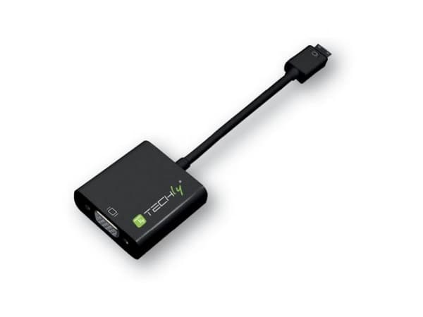 Techly HDMI - VGA+3.5mm+Micro USB B M/F 0,15 m Svart