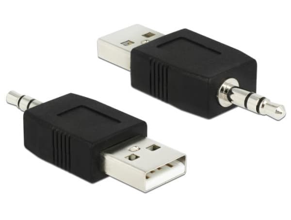 Delock - Ladeadapter - USB hann til mini-phone stereo 3.5 mm hann - svart