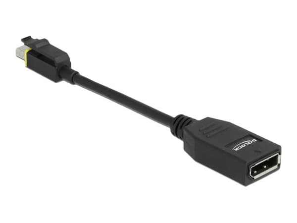Delock - DisplayPort-adapter - Mini DisplayPort (hann) låst til DisplayPort (hunn) - DisplayPort 1.4 - 15 cm - halogenfri, 8K-støtte - svart