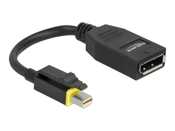 Delock - DisplayPort-adapter - Mini DisplayPort (hann) låst til DisplayPort (hunn) - DisplayPort 1.4 - 15 cm - halogenfri, 8K-støtte - svart