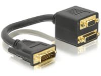 Delock - VGA-adapter - DVI-I (hann) til HD-15 (VGA), DVI-I (hunn) - 20 cm