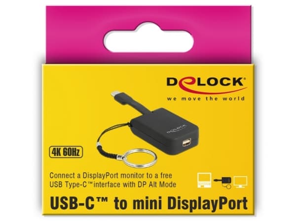 Delock - Ekstern videoadapter - VL100 - USB-C - Mini DisplayPort - svart