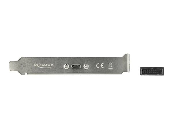 Delock Slot bracket - USB-panel - 19-pins USB 3.0-plugg (hunn) til 24 pin USB-C (hunn) - 5 V - 900 mA - 50 cm - svart