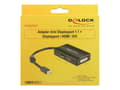 Miniatyrbild 2 av 5: Delock - DisplayPort-adapter - Mini DisplayPort (hane) till DVI-D, HDMI, DisplayPort (hona) - 16 cm - svart