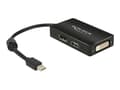 Miniatyrbild 1 av 5: Delock - DisplayPort-adapter - Mini DisplayPort (hane) till DVI-D, HDMI, DisplayPort (hona) - 16 cm - svart