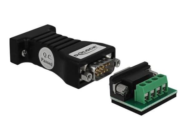 Delock Converter 1 x Serial RS-232 DB9 to 1 x Serial RS-485 with ESD protection 15 kV - Seriell adapter - RS-232 - RS-485 x 1 - svart