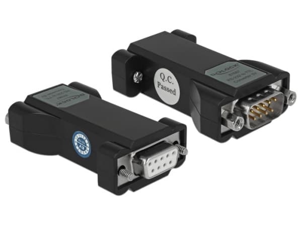 Delock Converter 1 x Serial RS-232 DB9 naaras 1 x Serial TTL / CMOS 5 V DB9 uros ESD-suojauksella 3 kV ja laajennettu lämpötila-alue - Sarjasovitin -