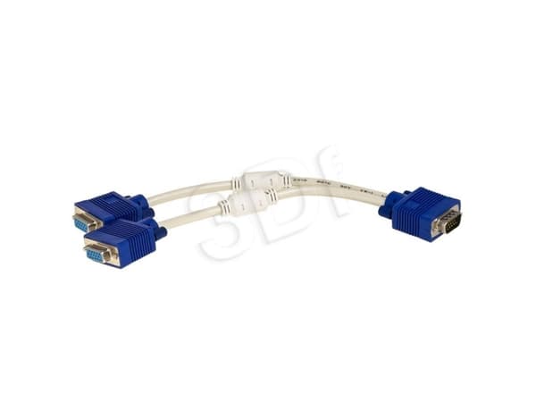 Akyga - VGA-delare - HD-15 (VGA) (hane) till HD-15 (VGA) (hona) - 15 cm - vit