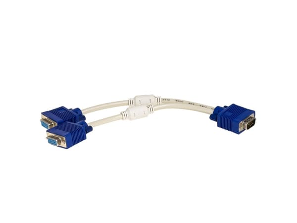 Akyga - VGA-delare - HD-15 (VGA) (hane) till HD-15 (VGA) (hona) - 15 cm - vit
