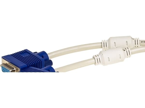 Akyga - VGA-delare - HD-15 (VGA) (hane) till HD-15 (VGA) (hona) - 15 cm - vit