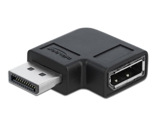 Delock - DisplayPort-adapter - DisplayPort (hann) venstre-vinklet til DisplayPort (hunn) - DisplayPort 1.4 - 3.3 V - støtte for 8K UHD (7680 x 4320)