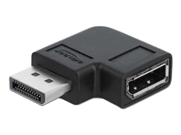 Delock - DisplayPort-adapter - DisplayPort (hann) venstre-vinklet til DisplayPort (hunn) - DisplayPort 1.4 - 3.3 V - støtte for 8K UHD (7680 x 4320)