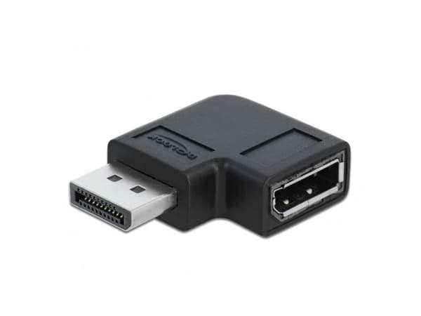 Delock - DisplayPort-adapter - DisplayPort (hann) venstre-vinklet til DisplayPort (hunn) - DisplayPort 1.4 - 3.3 V - støtte for 8K UHD (7680 x 4320)