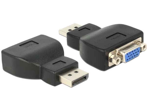 Delock - Video adapter - DisplayPort hann til HD-15 (VGA) hunn - svart
